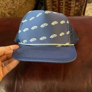 Vans Blue Trucker Hat with White Car Print